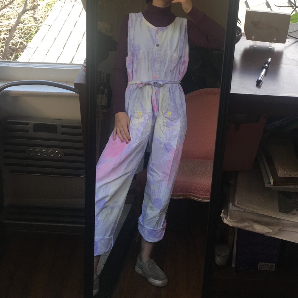 jumpsuit w/ Pastel tie-dye & pockets